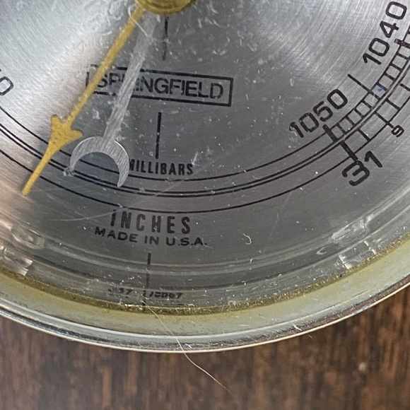 Vtg 3 Gauge Springfield Weather Station Temperature Humidity Barometer - Picture 6 of 9